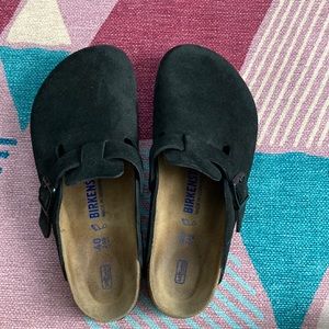 Birkenstock Boston black suede soft footbed 40
